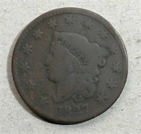 1827 Coronet Large Cent  G
