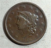 1836 Coronet Large Cent  VG