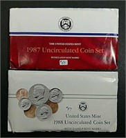 1987 & 1988 P & D US. Mint Uncirculated sets