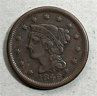 1846 Braided Hair Large Cent  F