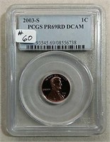 2003-S  Lincoln Cent  PCGS PR-69 RD DCAM
