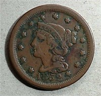 1852 Braided Hair Large Cent  F+
