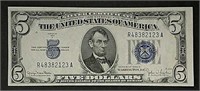 1934-D $5 Silver Certificate  Wide I   CU