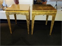 X2 End Table w/ Gold Wrinkle Leaf Finish
