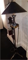 Maitland Smith Iron Floor Lamp Brass Trim