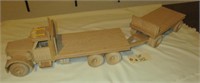 Wood Model Flat Bed Truck with Trailer
