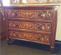Theodore Alexander 3 Dr. Chest w/ Gold Pearl Inlay