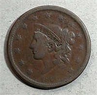 1838 Coronet Large Cent  G+
