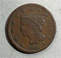 1840 Braided Hair Large Cent  VG