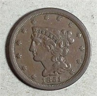 1851 Half Cent   EF-40