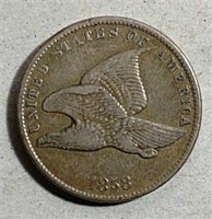 1858 Small Letters Flying Eagle Cent  VF
