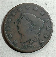 1828 Coronet Large Cent  G