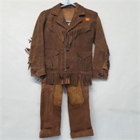 Boys Indian Leather Coat & Corduroy Pants