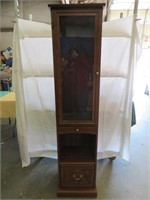 Tall Display Cabinet with Glass Shelves & Light