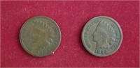 (2) Indian Head Pennies - 1889 & 1899