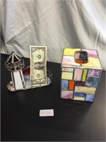 Stain Glass Tissue Box and Lighthouse Card holder