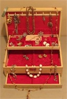 Jewelry Box with Vintage Jewelry