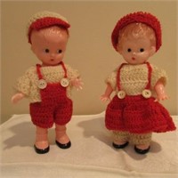6" Boy & Girl Knickerbocker Plastic Co. Dolls