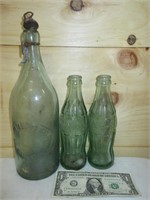Coca-cola glass bottles & Vintage SPA Bottling CO