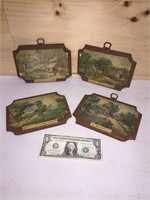 Vintage wood Season Wall Plaques decor set of 4