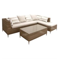 DecMode 3 Piece Sectional Wicker Patio Set