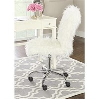 White Armless Fur Office Chair