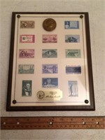 Abraham Lincoln Stamp Collection Plaque