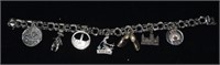 .925 Silver Charm Bracelet & Charms