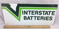 Vintage Double Sided Interstate Batteries Sign