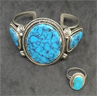 Turquoise Bracelet and Small Turquoise Ring.
