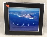 Framed Photo of Planes Over Iwo Jima