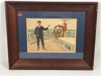 Old Framed Nautical Print dated 1898