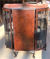 Vintage Bow Side Harrison Gibson Curio Cabinet