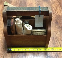 Vintage Shoe Shine Caddy with Supplies