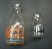 2 Vintage Milk Bottles