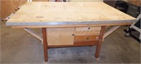 Heavy Duty 4'x6' Work Table with Storage & Vice