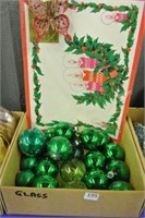 Vintage Green Christmas Balls