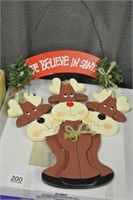 We Believe in Santa Wooden Hanging Sign