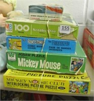 Mickey Mouse & Flintstone Puzzle Lot