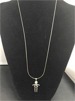 Silver Tone Necklace w/ Little Girl Pendant