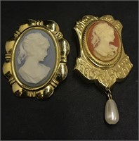 Cameo Style Brooches