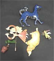 Artisan Resin & Metal Style Brooches