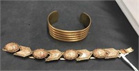 Copper Tone Bangle & Bracelet
