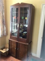 Country cupboard w/ glassware