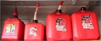 Lot of (4) Poly Gas Cans