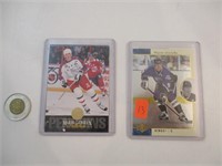 4 cartes de Hockey, 2 Mario Lemieux et 2 Gretzky