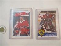4 cartes de Hockey Patrick Roy.