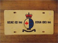 Plaque d'immatriculation GCAC