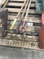 Garden tools--rake, hoe, scratcher