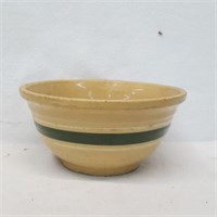 9" Stoneware Bowl w/ Green Stripe